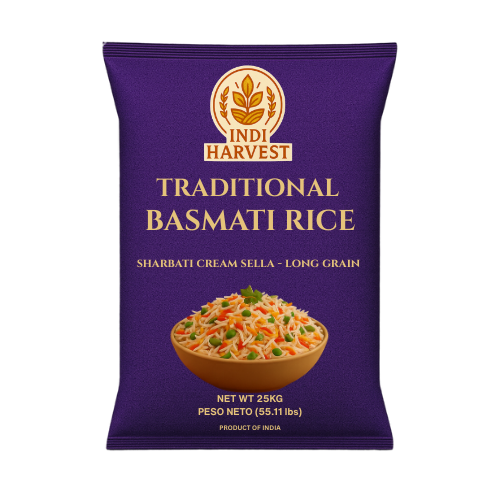 Sharbati Cream Sella Long Grain Basmati Rice 25kg